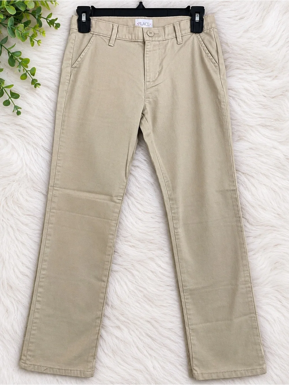 The Children’s Place Girls Khaki Uniform Pants Ajustable Waist Size 12 NWOT